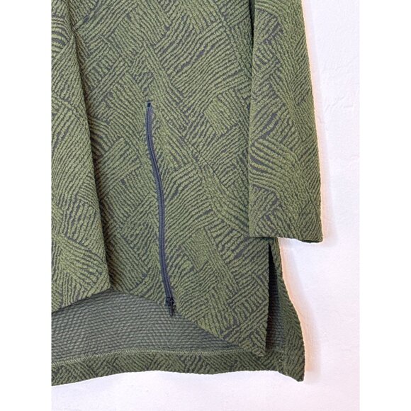 Habitat Cowl Neck Sweater Knit One Pocket Zipper Hem Detail Tunic Green Small - Picture 2 of 8